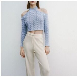 ZARA Cable knit‎ top with cut out detail